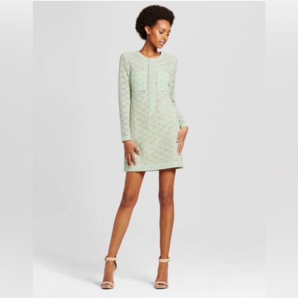 Victoria Beckham for Target Mint Lace Long Sleeve Dress